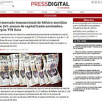 El mercado transaccional de Mxico moviliza un 24% menos de capital hasta noviembre, segn TTR Data